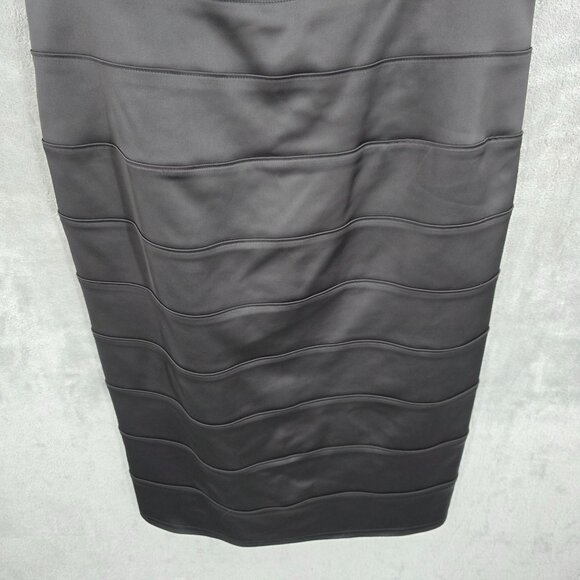 Tadashi Shoji Cocktail Sheath Dress 10 Black Beaded Lace Sweetheart Satin New - Picture 8 of 15